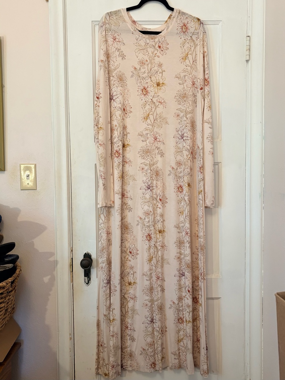 Natural Life Stevie ButterSoft Knit Maxi Dress – Ivory Dahlia Rows XXL